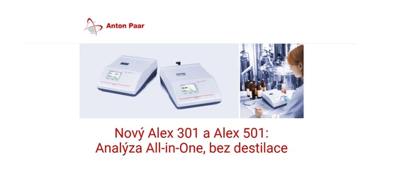 Nový Alex 301 a Alex 501 od Anton Paar: Analýza All-in-One, bez destilace