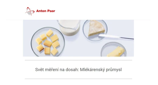 Pozvánka na seminář Anton Paar - Svět měření na dosah: Mlékárenský průmysl