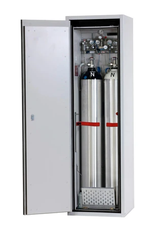 Asecos G90 Fire-Resistant Gas Cylinder Storage Cabinet – 2 × 50 L, Right-Hand Door, Grey (New)
