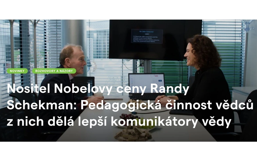 CEITEC: Nositel Nobelovy ceny Randy Schekman: Pedagogická činnost vědců z nich dělá lepší komunikátory vědy.