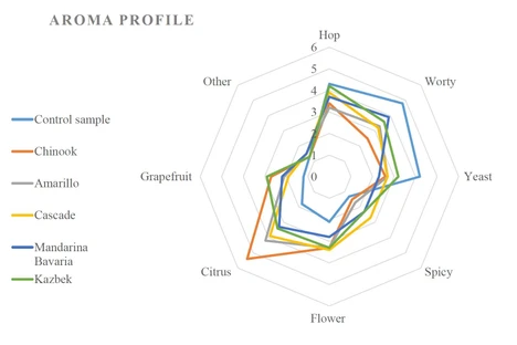 A comparison of sensory evaluation and an electronic nose assay in the assessment of aroma in dry hopped beers