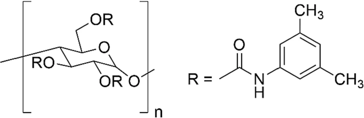 Chirality, Volume 36, Issue 2: FIGURE 1 - Chemical structure of the polysaccharide-based selector present in the chiral stationary phase used for chiral resolution of the target compounds.