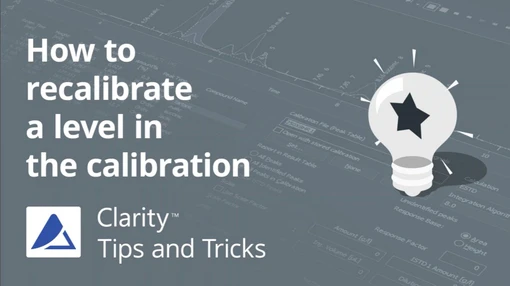 How to recalibrate a level in the calibration in Clarity Chromatography Software