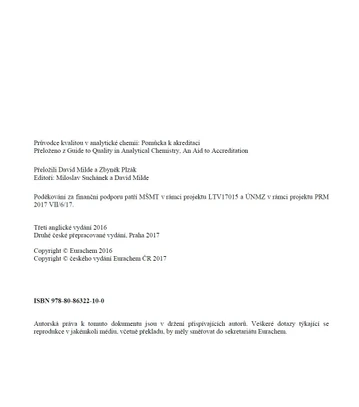 Kvalimetrie 22 - Průvodce kvalitou v analytické chemii – Pomůcka k akreditaci