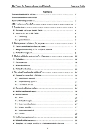The Fitness for Purpose of Analytical Methods