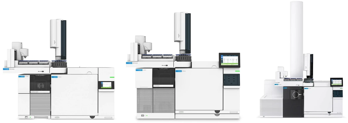 HPST: GC/MS hmotnostní spektromery Agilent 5977C GC/MSD, 7010C, 7000E GC/QQQ, 7250 Q-TOF
