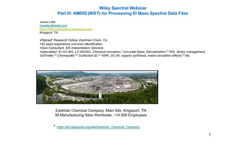 Effective Use of EI Mass Spectral Databases in Unknown Identifications - Part III: AMDIS (NIST) for Processing EI Mass Spectral Data Files