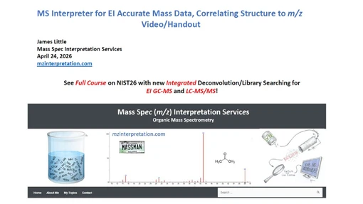 MS Interpreter for EI Accurate Mass Data, Correlating Structure to m/z