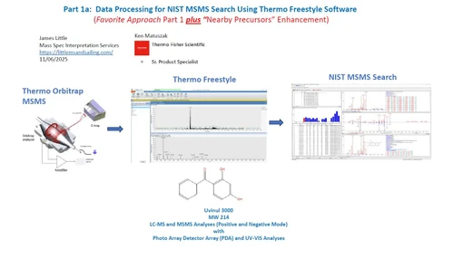 Zpracování dat pomocí softwaru Thermo Freestyle s vyhledáváním NIST MSMS pro identifikaci sloučenin („Nearby Precursors“ Enhancement)