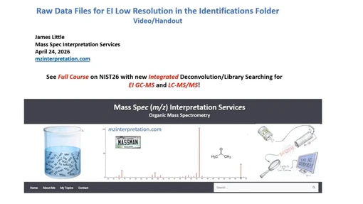 Raw Data Files for EI Low Resolution in the Identifications Folder