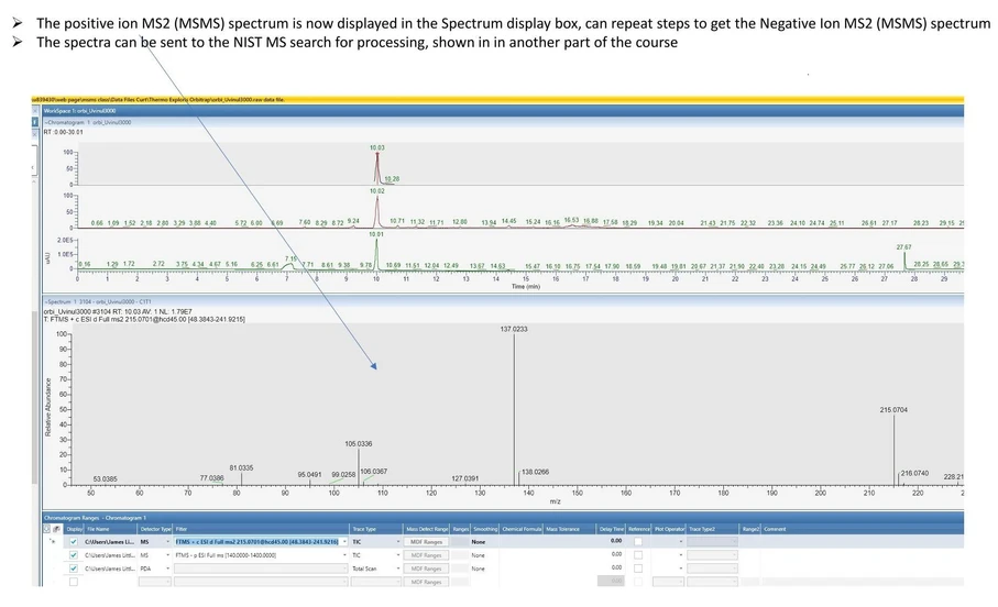 James Little: Step 4 - Selecting an MS2 Spectrum for NIST Search