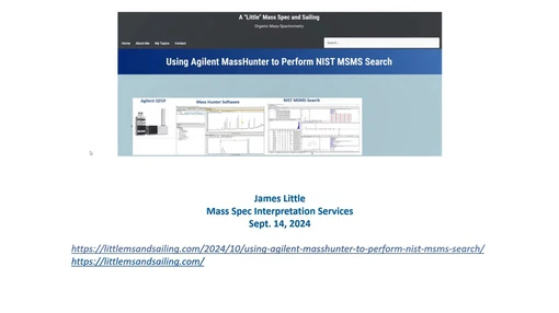 Using Agilent MassHunter to Perform NIST MSMS Search