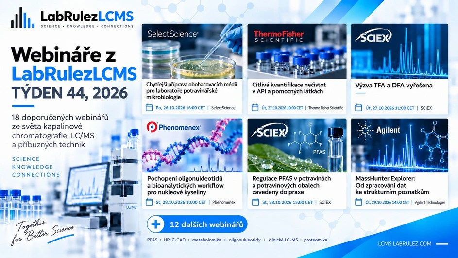 <p>LabRulez / AI: Webináře LabRulezLCMS týden 44/2026</p>