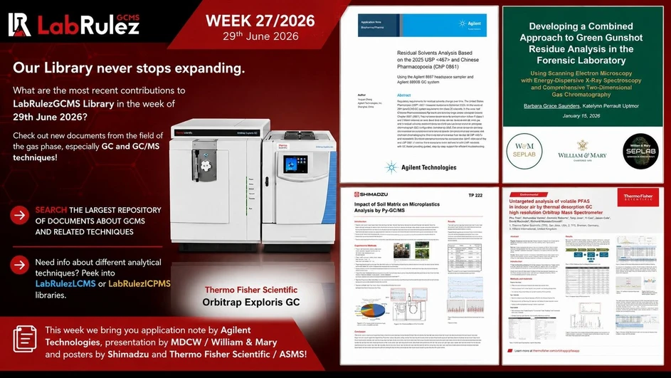 <p><strong>LabRulez / AI:</strong> News from LabRulezGCMS Library - Week 27, 2026</p>