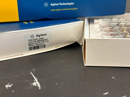 Agilent ALS stříkačka, 10 µL, pevná jehla, 23-26s/42/cone, PTFE-tip plunger, 6/pk, 5181-3361 (Nová)