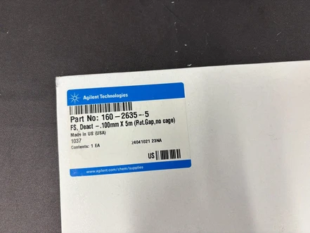 Agilent Deactivated Fused Silica Tubing, 5 m × 0.1 mm, 160-2635-5 (New)