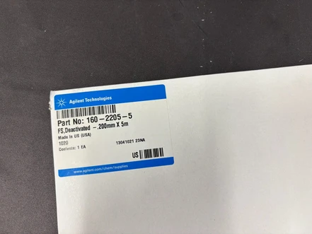 Agilent Deactivated Fused Silica Tubing, 5 m × 0.2 mm, 160-2205-5 (New)