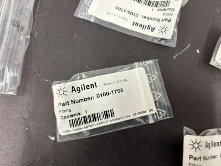Agilent Flangeless black polyoxymethylene fitting for 1/18 tubing, 0100-1705 (New)