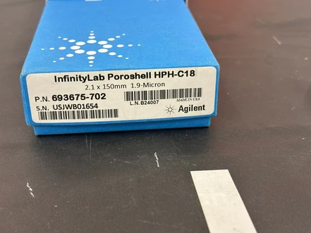Agilent InfinityLab Poroshell HPH-C18, 2.1 × 150 mm, 1.9 µm, 693675-702 (Tested)