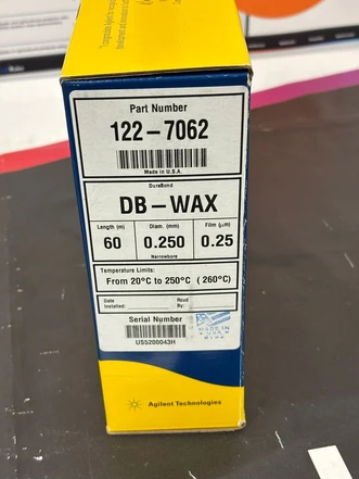 Agilent J&W DB-WAX GC Column, 60 m × 0.25 mm × 0.25 µm, 7" Cage, 122-7062 (Tested)