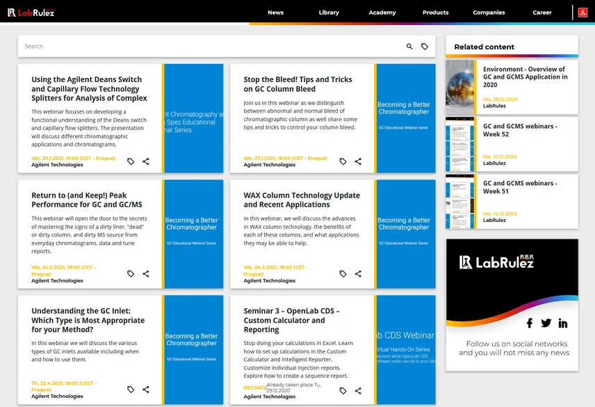 <p>LabRulez: GC and GCMS webinars - January 2021</p>
