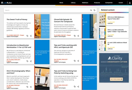 HPLC & LC/MS webinars Week 1/2022 + TOP 10 Webinars 2021