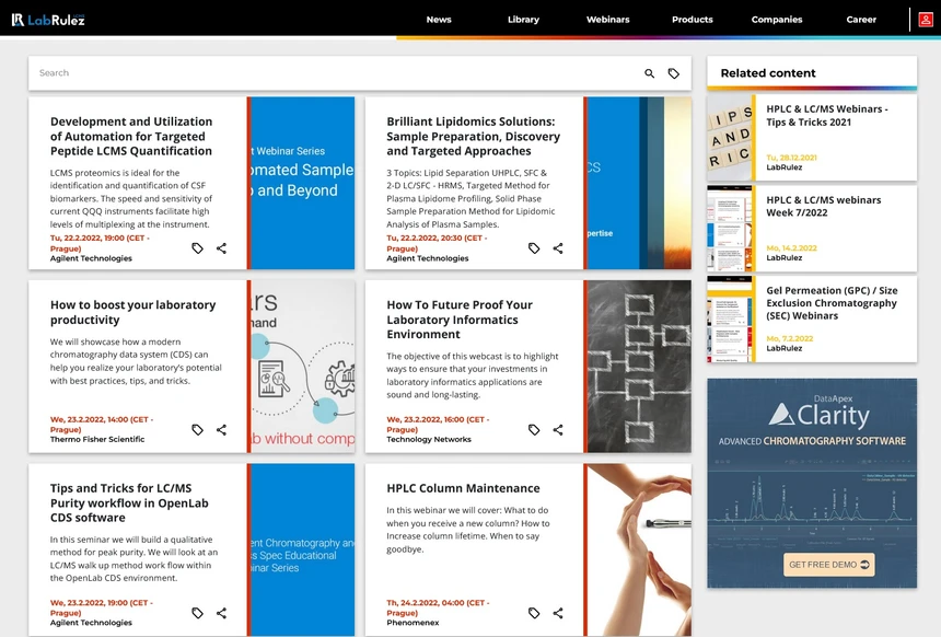 <p>LabRulez: HPLC &amp; LC/MS webinars Week 8/2022</p>
