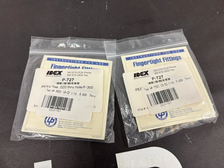 Idex Health and Science PEEK Tee, 020 thru hole/F-300, P-727 (New)