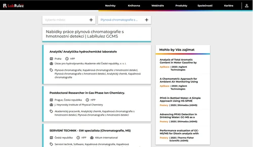 Práce v oblasti GC/MS: Přehled pozic pro analytické chemiky a servisní specialisty