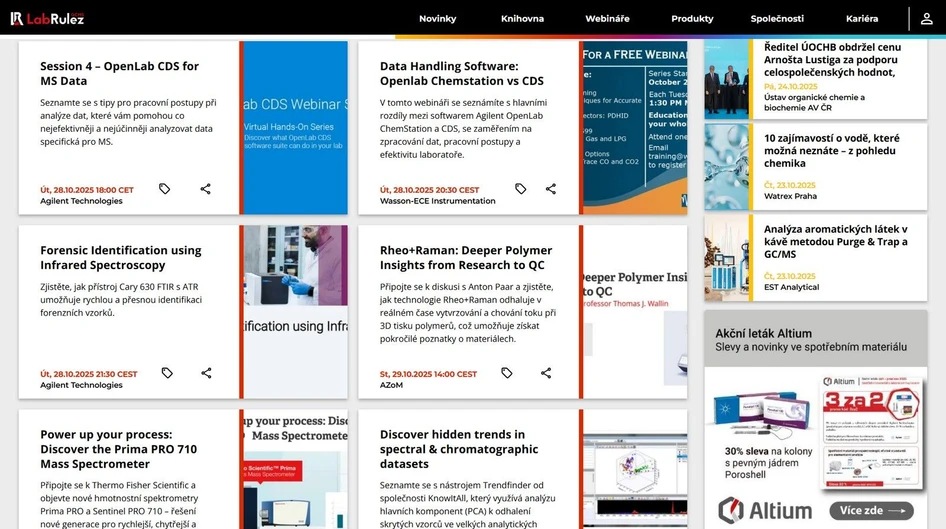 <p>LabRulez: Webináře LabRulezGCMS týden 44/2025</p>