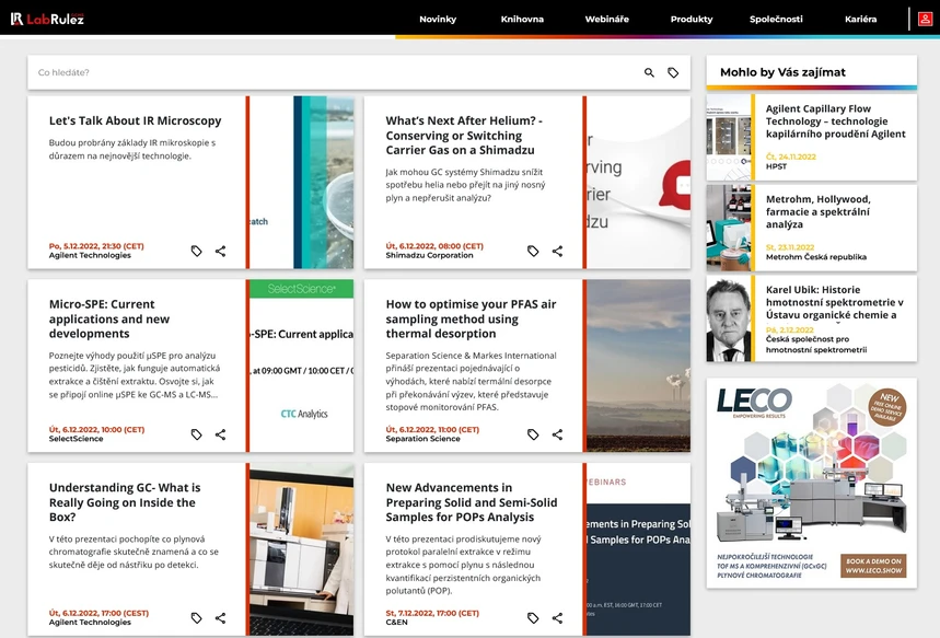 <p>LabRulez: Webináře LabRulezGCMS týden 49/2022</p>