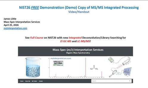 NIST26 FREE Demonstration (Demo) Copy of MS/MS Integrated Processing