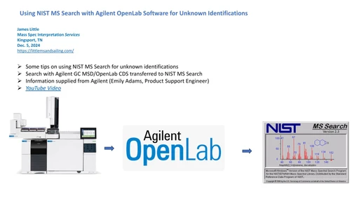 Using NIST MS Search with Agilent OpenLab Software for Unknown Identifications