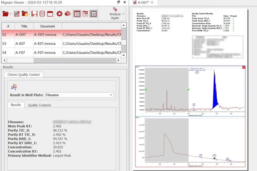 Mestrelab Research: Introducing the Mnova Purification Suite - Quality Control Checks with Chrom QC.