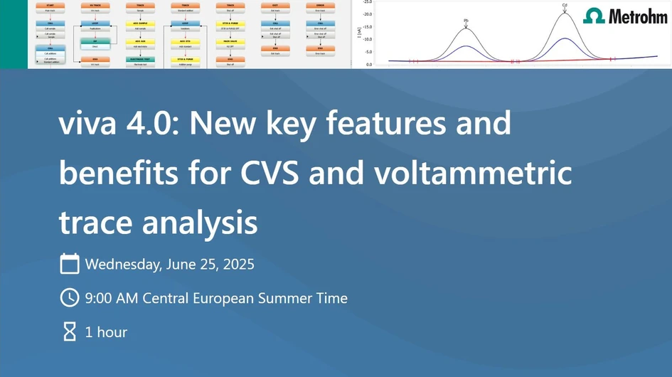 Metrohm: viva 4.0: New key features and benefits for CVS and voltammetric trace analysis