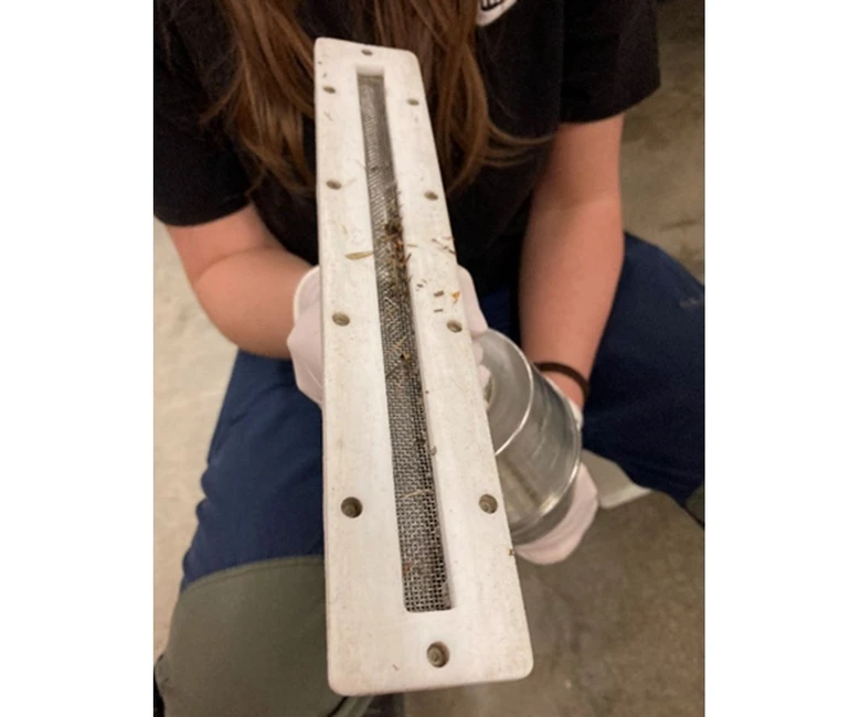 RECETOX: High levels of flame retardants found in Skoda car dust:   Regular sampling head with Teflon attachment and a grid for seats and trunk.