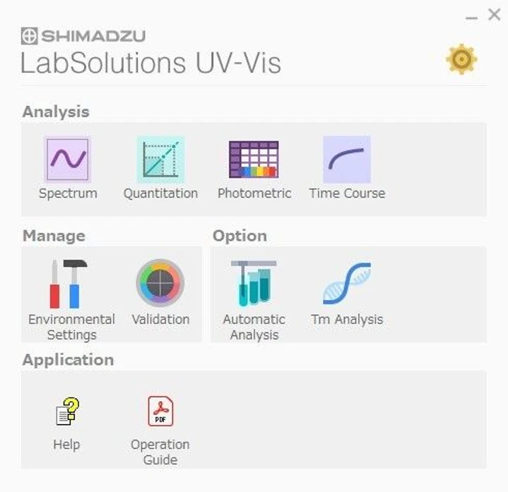 Shimadzu: Obr. 1 LabSolutions UV-Vis Launcher
