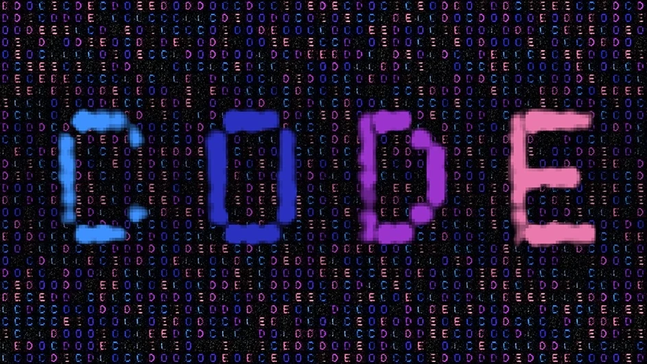 IOCB Prague/Tomáš David: The researchers used a set of molecules containing two different lanthanides to encode the image of the word CODE, which they then read using magnetic resonance (artistic rendering)