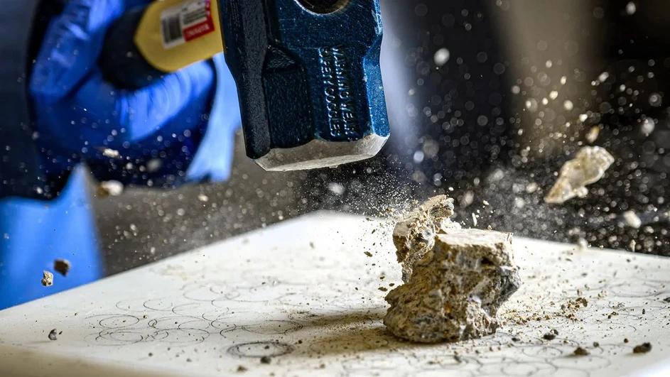 University of Notre Dame / Matt Cashore: Researchers in Doudrick's lab analyze how much PFAS is absorbed into concrete.