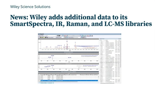Wiley adds additional data to its SmartSpectra, IR, Raman, and LC-MS libraries